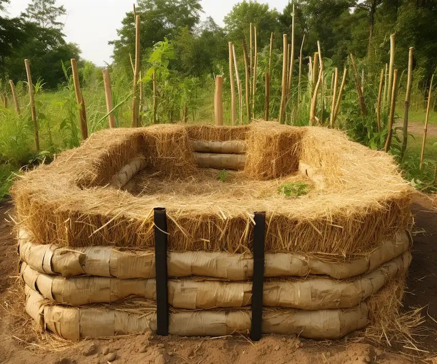 How to Build a Straw Bale Composting Keyhole Garden Bed (The Key to