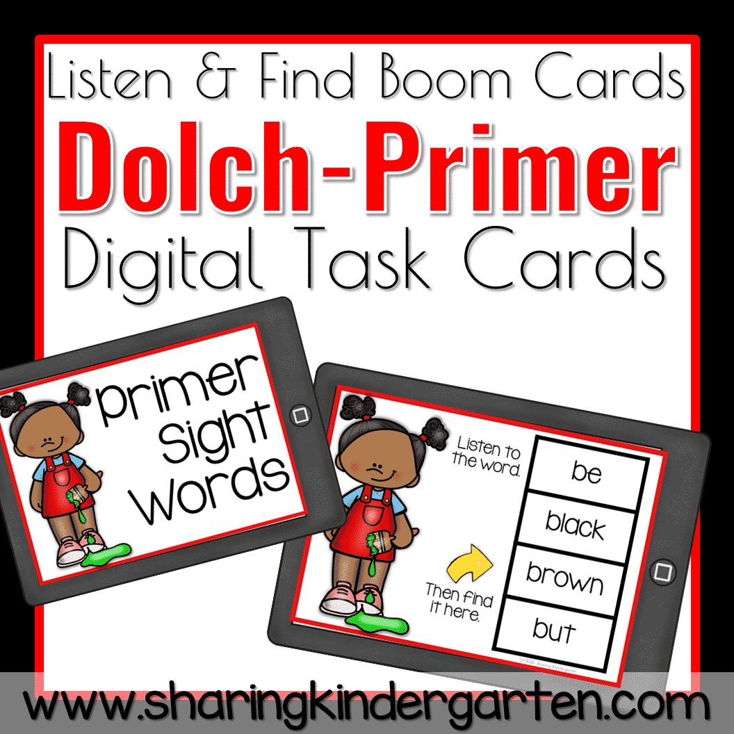 Primer Sight Word Boom Cards Sharing Kindergarten