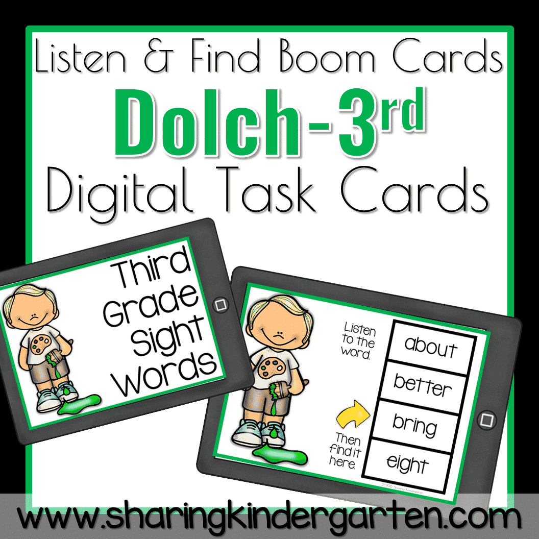 Third Grade Dolch Sight Word Boom Cards - Sharing Kindergarten