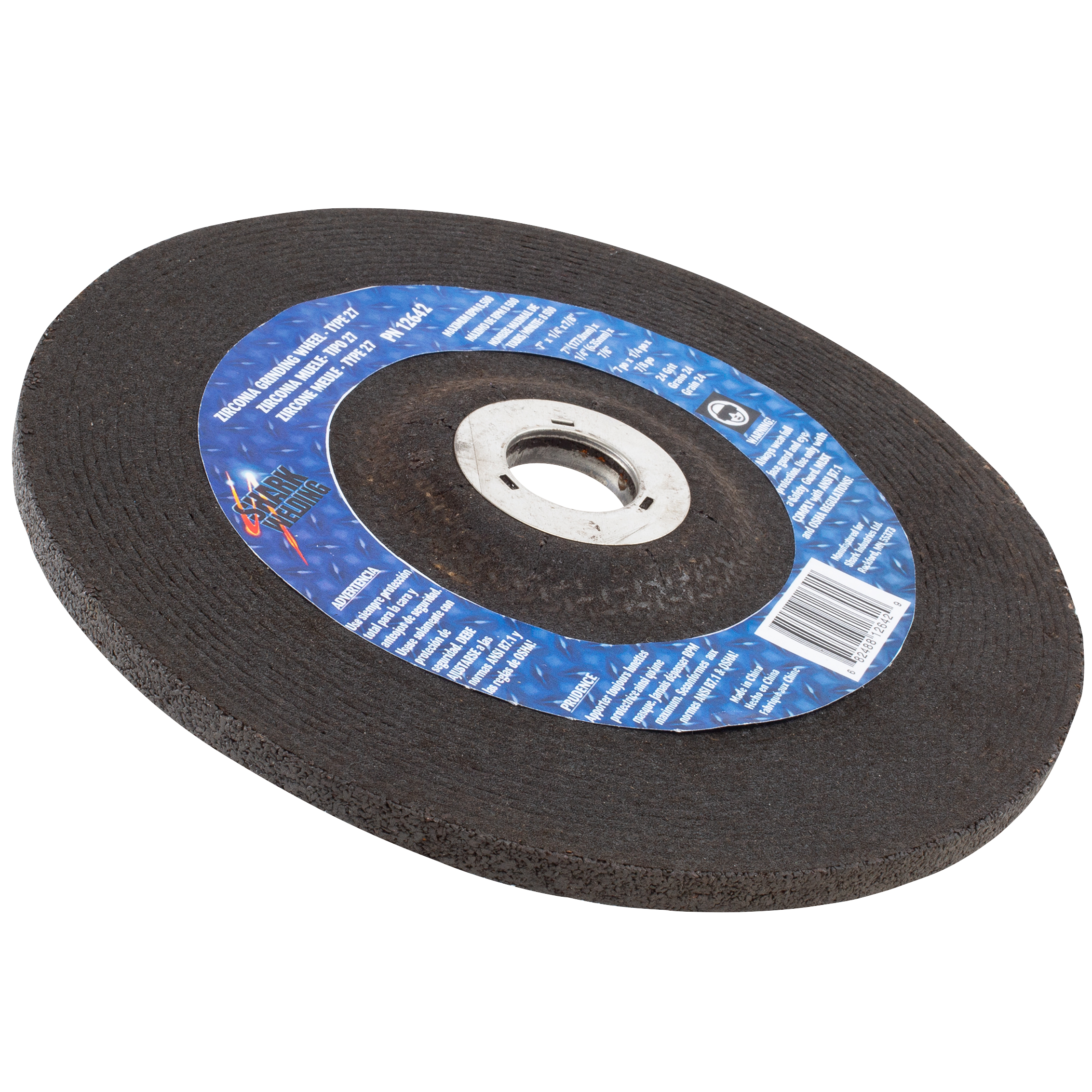 5 PK Grinding Wheels Type 27 Zirconia 7" x 1/4" x 7/8 24 Grit