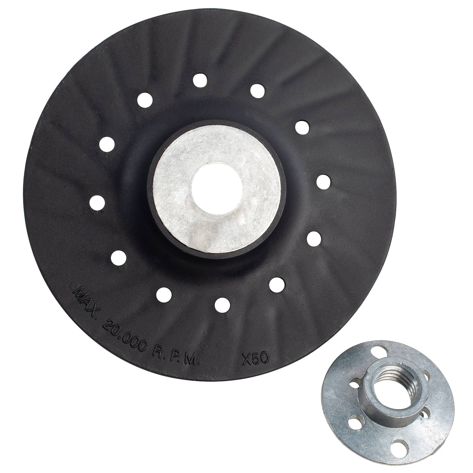 Backup Sanding Pad Vented 5"x 5/811 nut Shark Industries