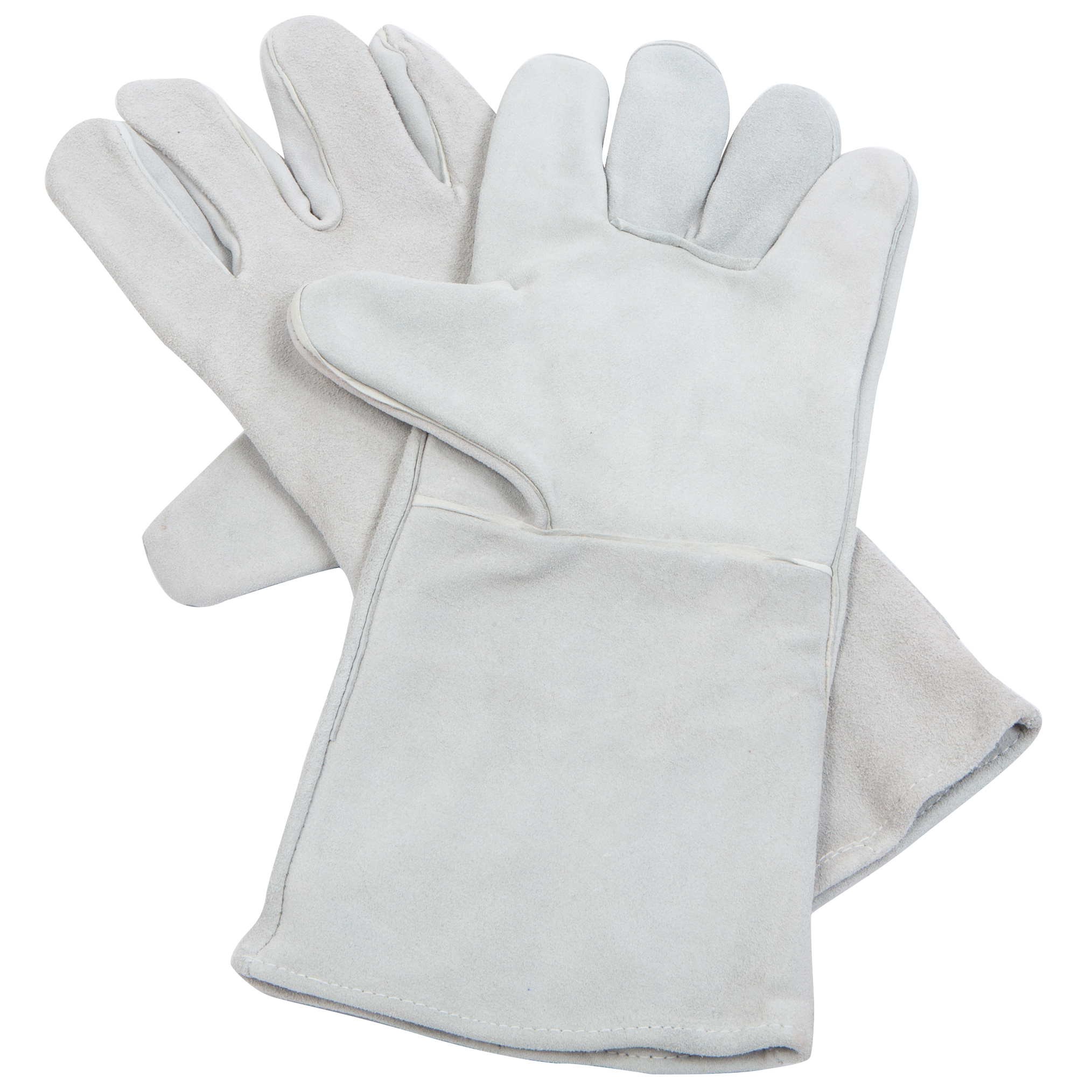 Welding Gloves Grey Leather, Size Large 15 1/2" length Shark Industries