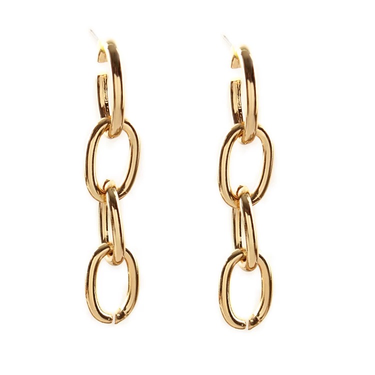 Chain Drop Embellished Hoop Earrings SHARON'S CURIOS