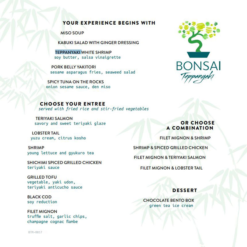 Carnival Horizon’s Bonsai Teppanyaki Sharon at Sea Travel