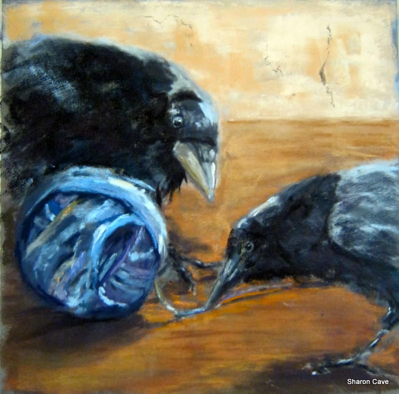 Crows with Yarn Sharon Cave