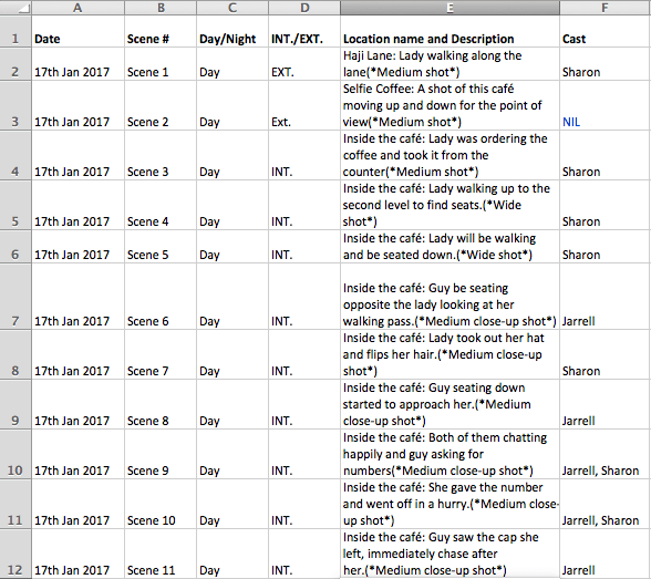 Updated Shooting Schedule and LOGO SHARON's