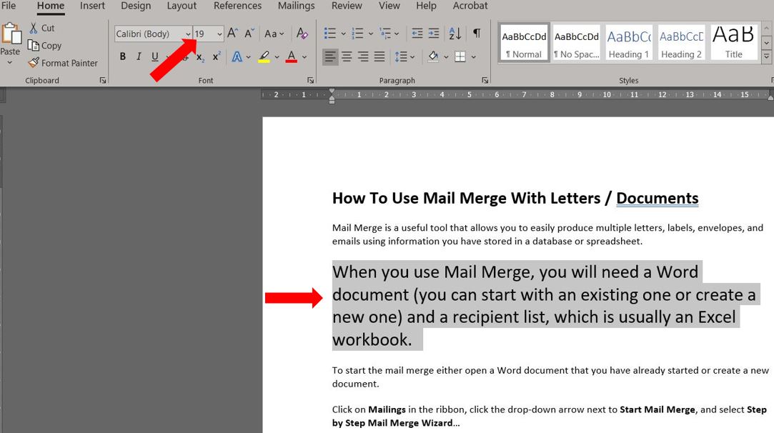 How to change font size in Word 3 different ways! Sharon's Tutorials