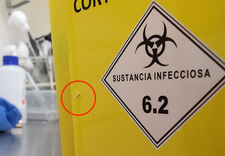 How to deal broken sharp container if the sharps container body pierced during use Dailymag