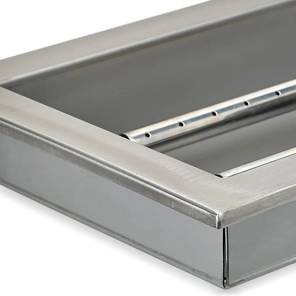 48" x 14" Stainless Steel Rectangular Dropin Fire Pit Pan With