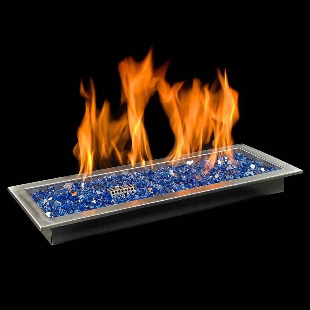 48" x 14" Stainless Steel Rectangular Dropin Fire Pit Pan With