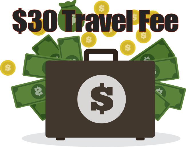 30 dollar travel fee Sharper Tools LLC