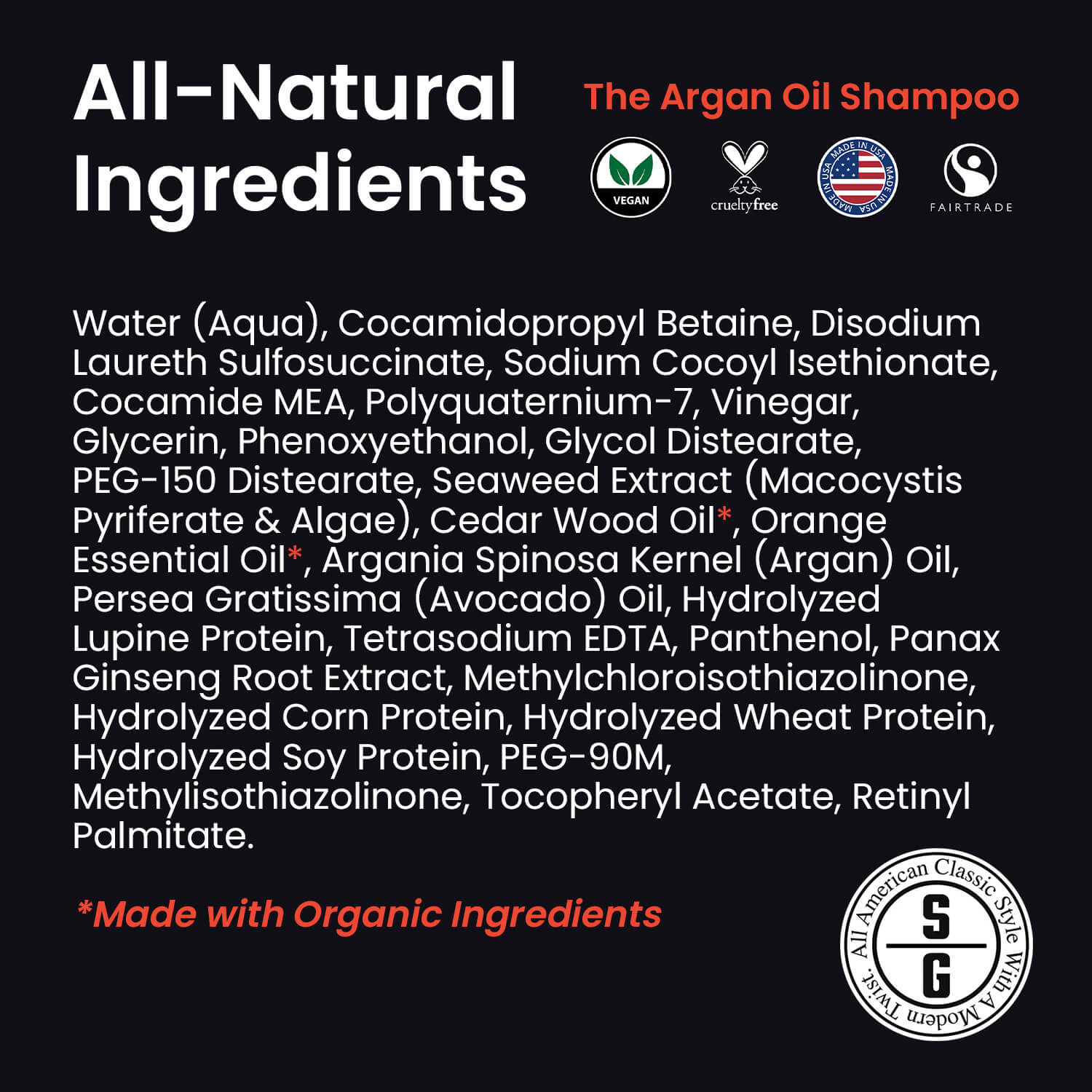 The Argan Oil Shampoo Sharp Gent's