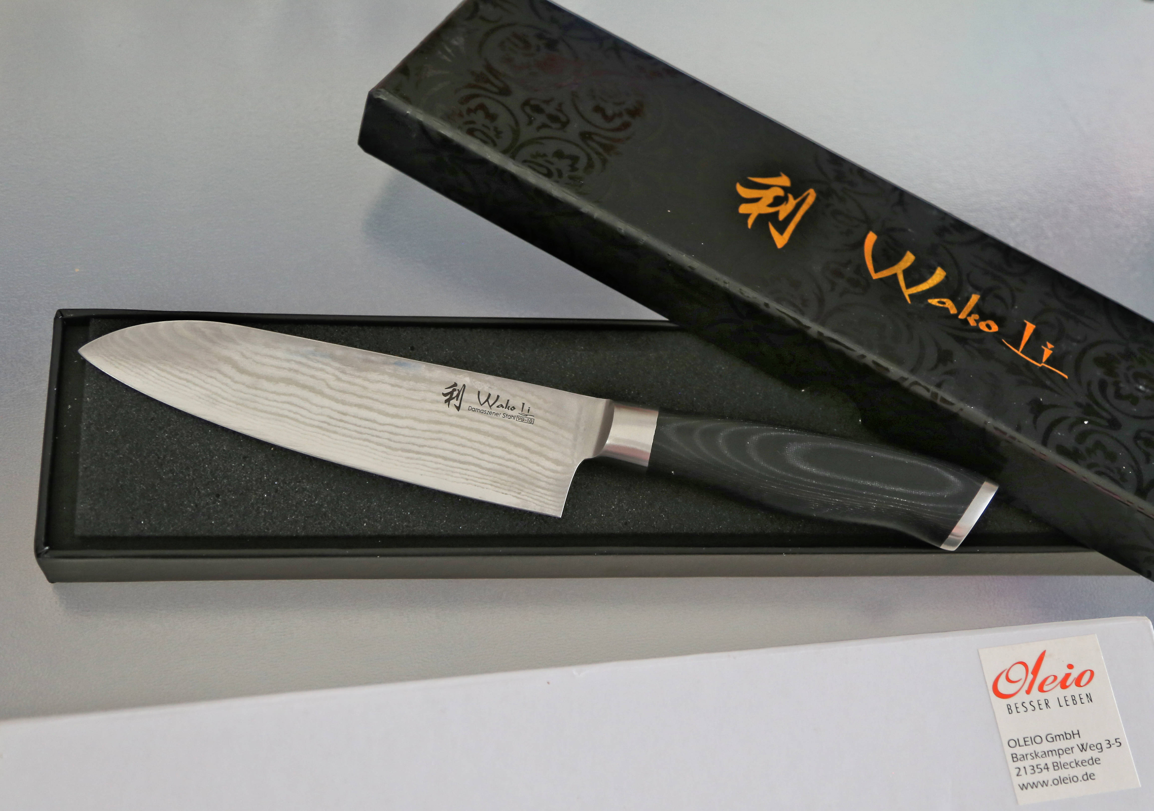 Wakoli 1DMSANMIK Santoku Damascus Knife, Japanese Damascus Steel VG