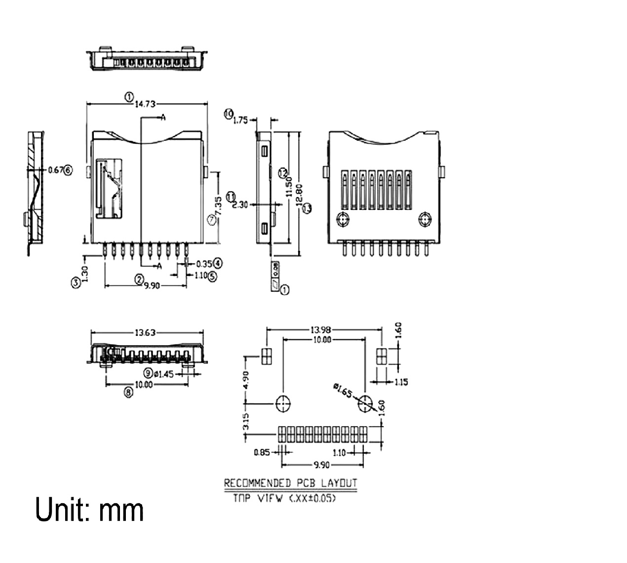Micro SD Card Socket Push InPull Out 10Pin SMD Sharvielectronics