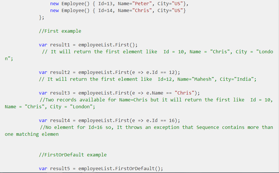 Difference Between First() and FirstOrDefault() in LINQ ·