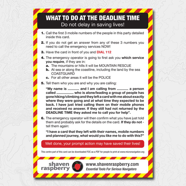 Safe Return Card Pack of 5 Safety & Survival, UNS Kit