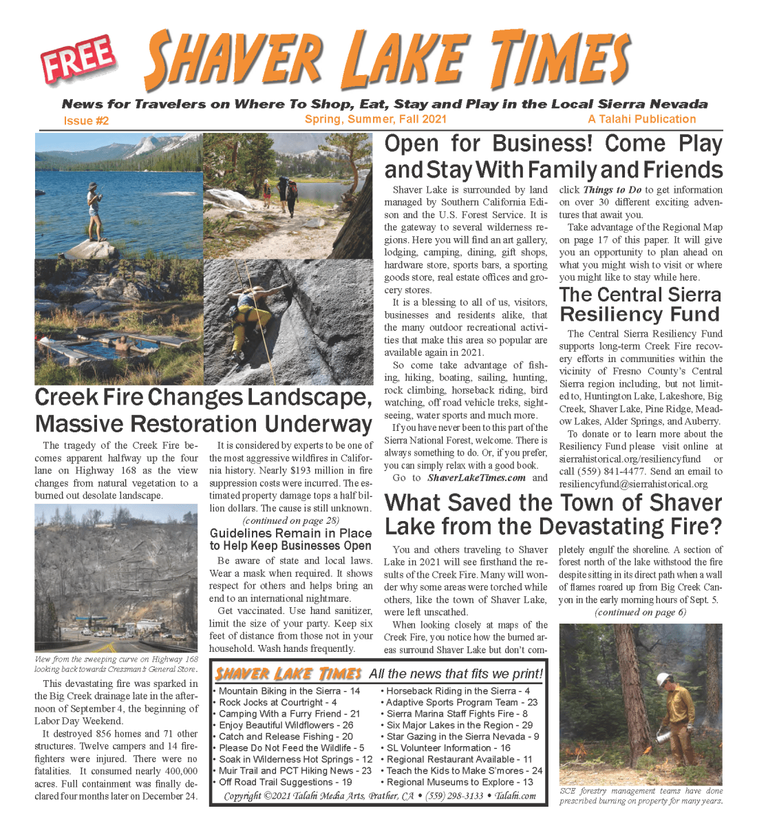 Editions The Shaver Lake Times