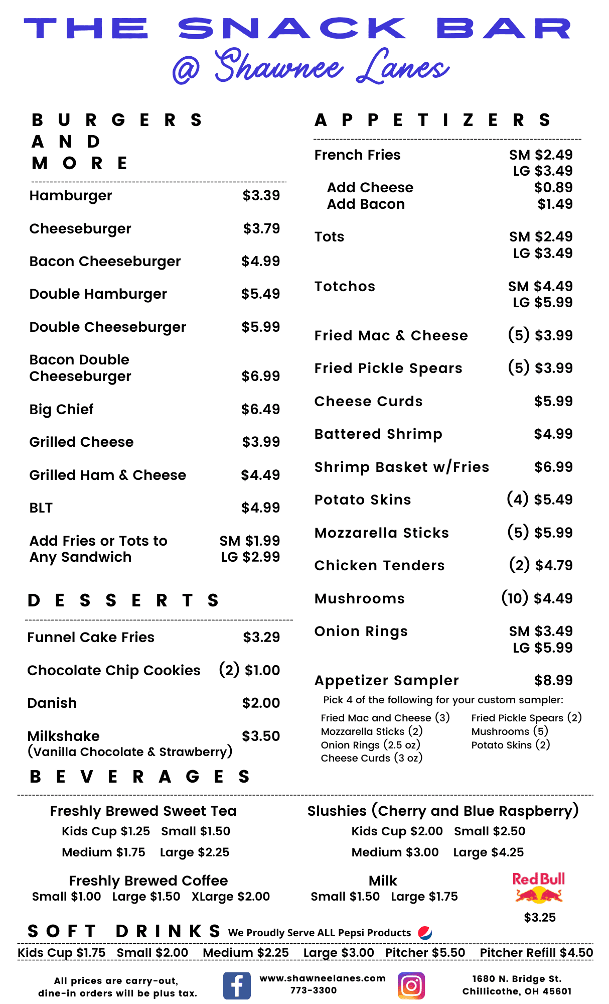 Snack Bar Shawnee Lanes Chillicothe OH