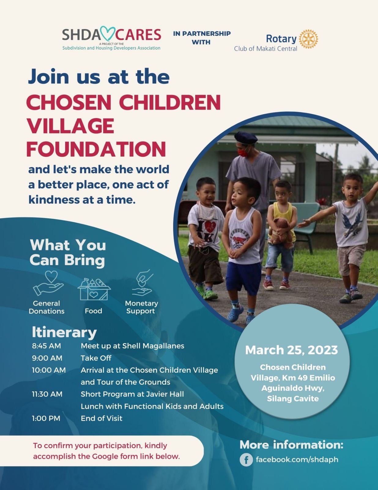 CSR Outreach Activity to Chosen Children Village, Silang Cavite SHDA