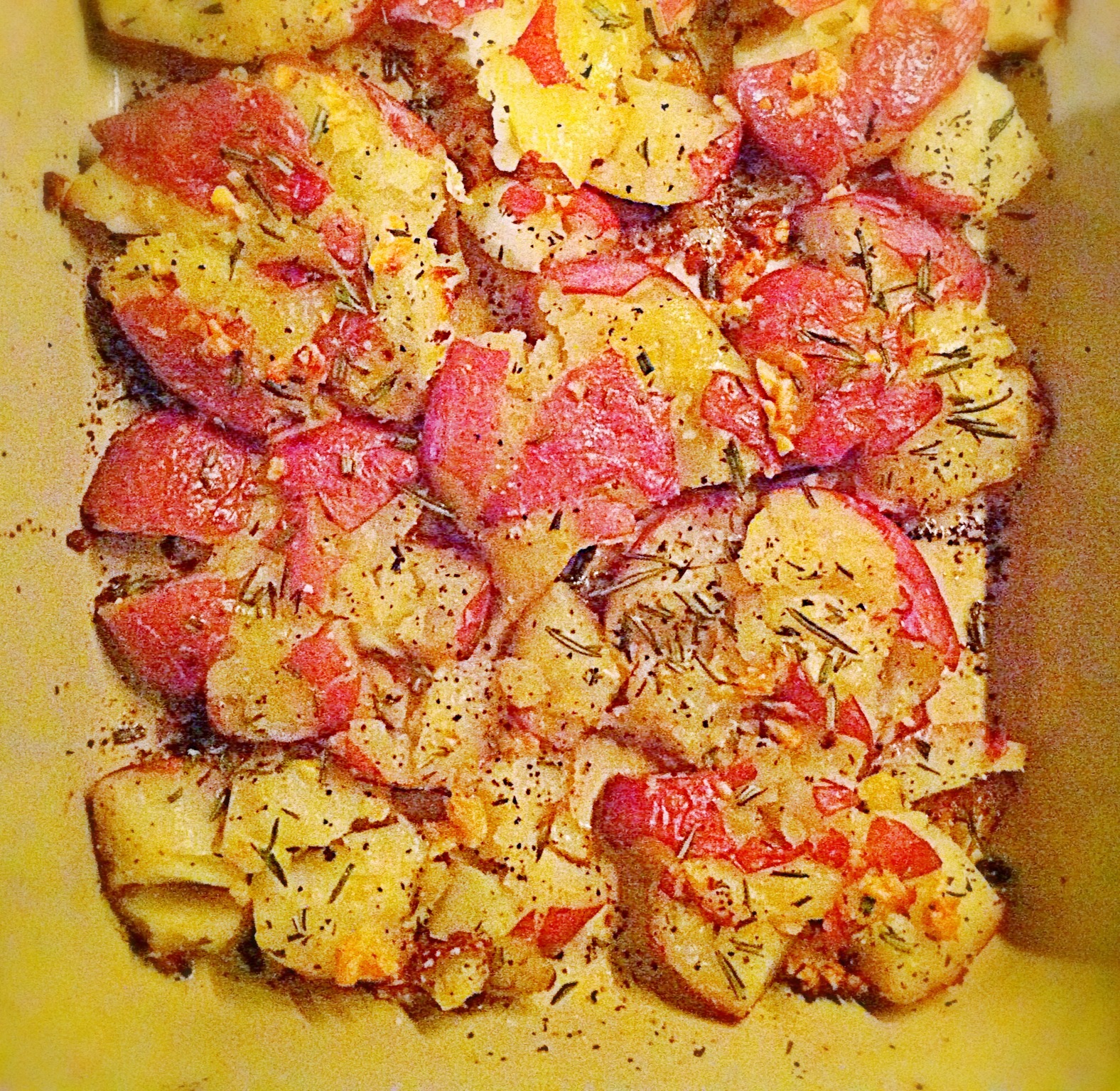 Smashed Red Potatoes with Garlic and Rosemary she cooks...he cleans