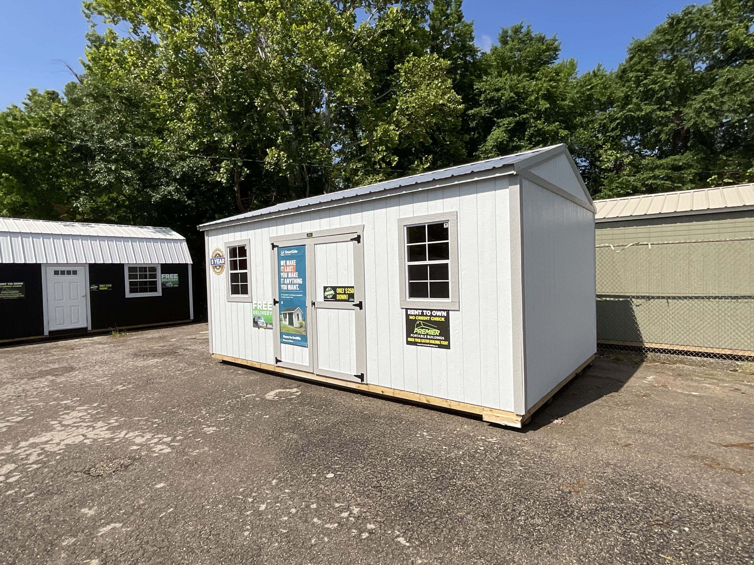 12×20 Side Utility Dyer's Premier Portable Buildings and Trailers