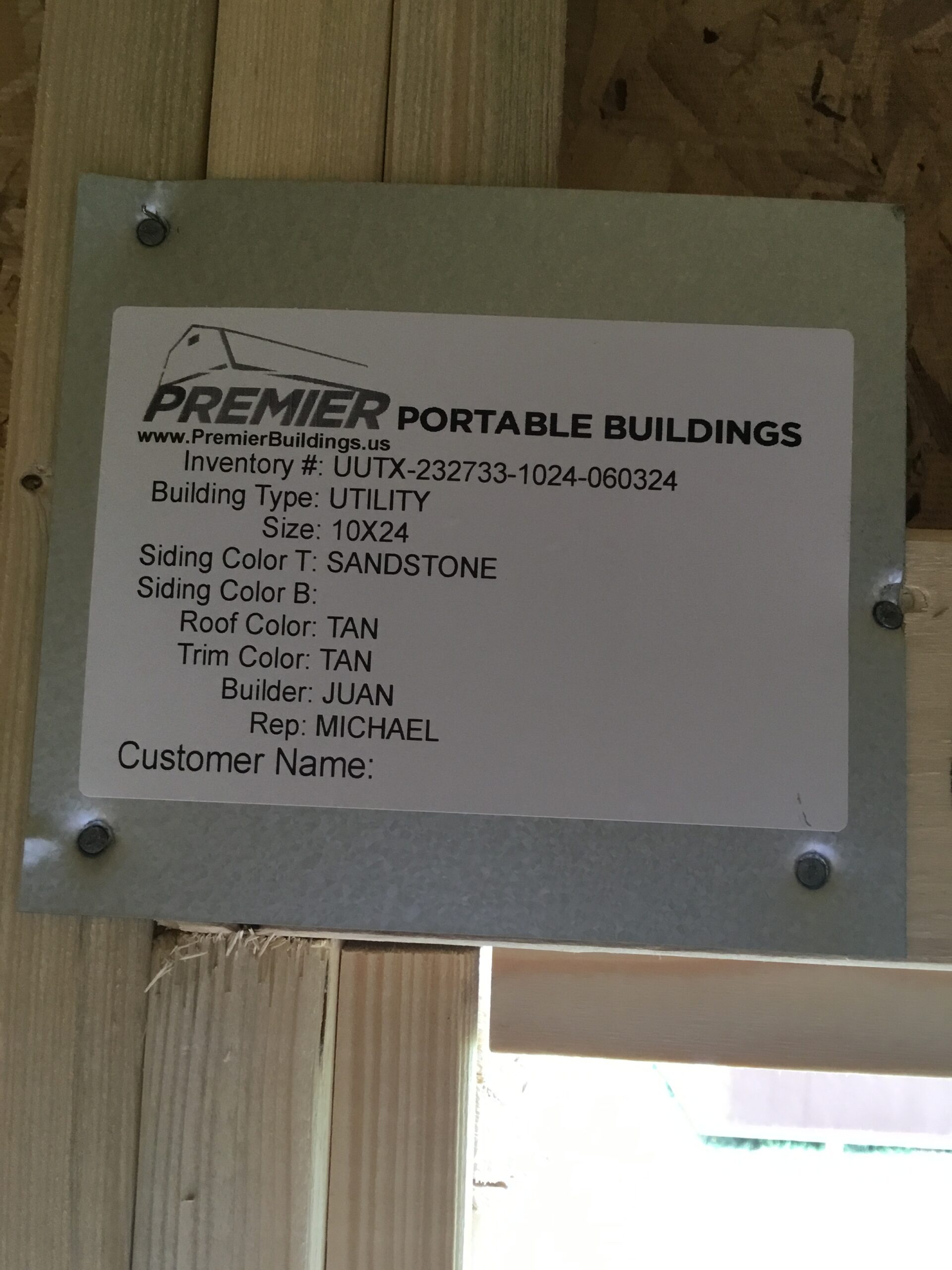 UTILITY 10X 24 Custom Sales of Natchitoches