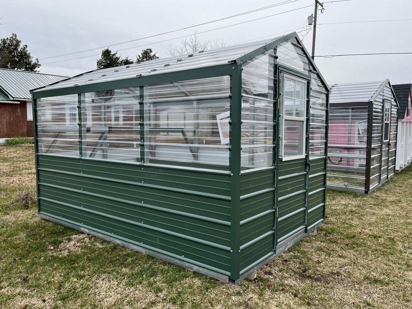Greenhouse 8x12 with Wainscoting Sheds of Oriental NC