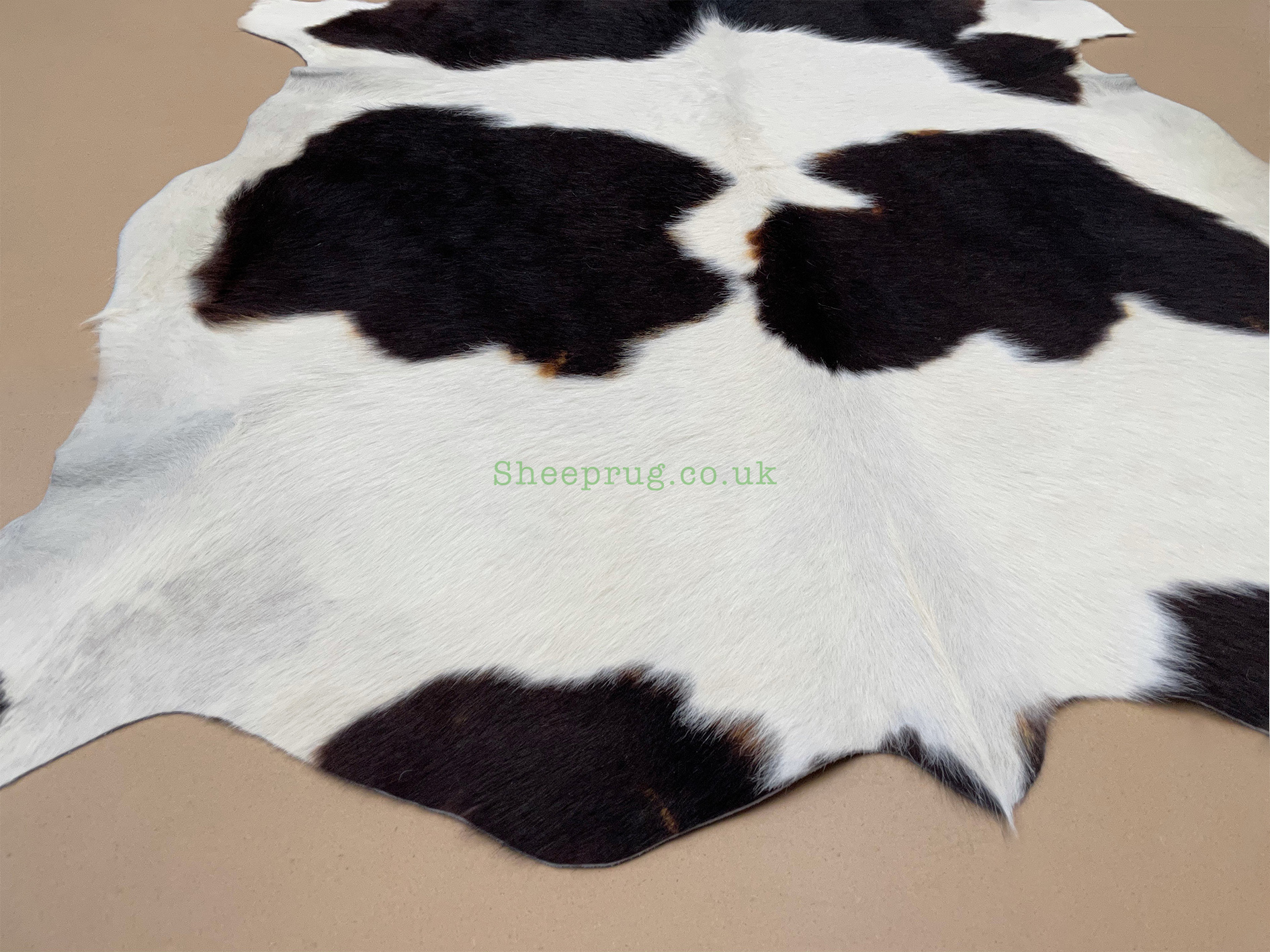 Black & White Calf leather rug / Cowhide rug 100 Natural Leather