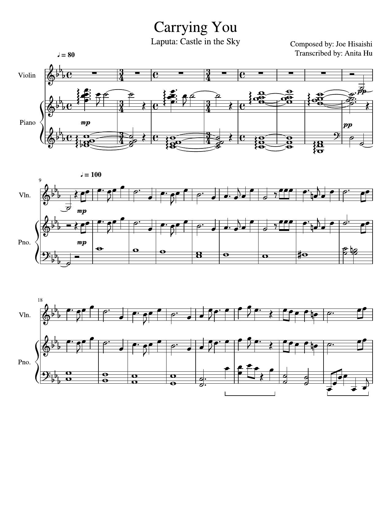 Laputa Castle in the Sky Main Theme Carrying You Laputa Castle in