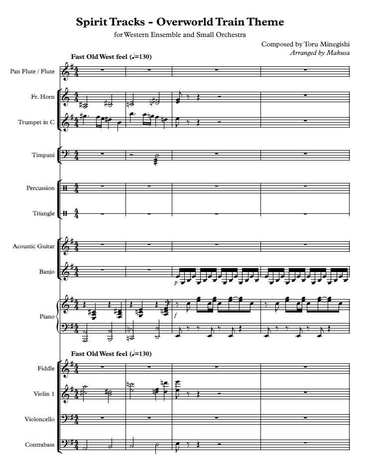 Spirit Tracks Overworld Train Theme The Legend of Zelda Spirit Tracks sheet music Sheethost