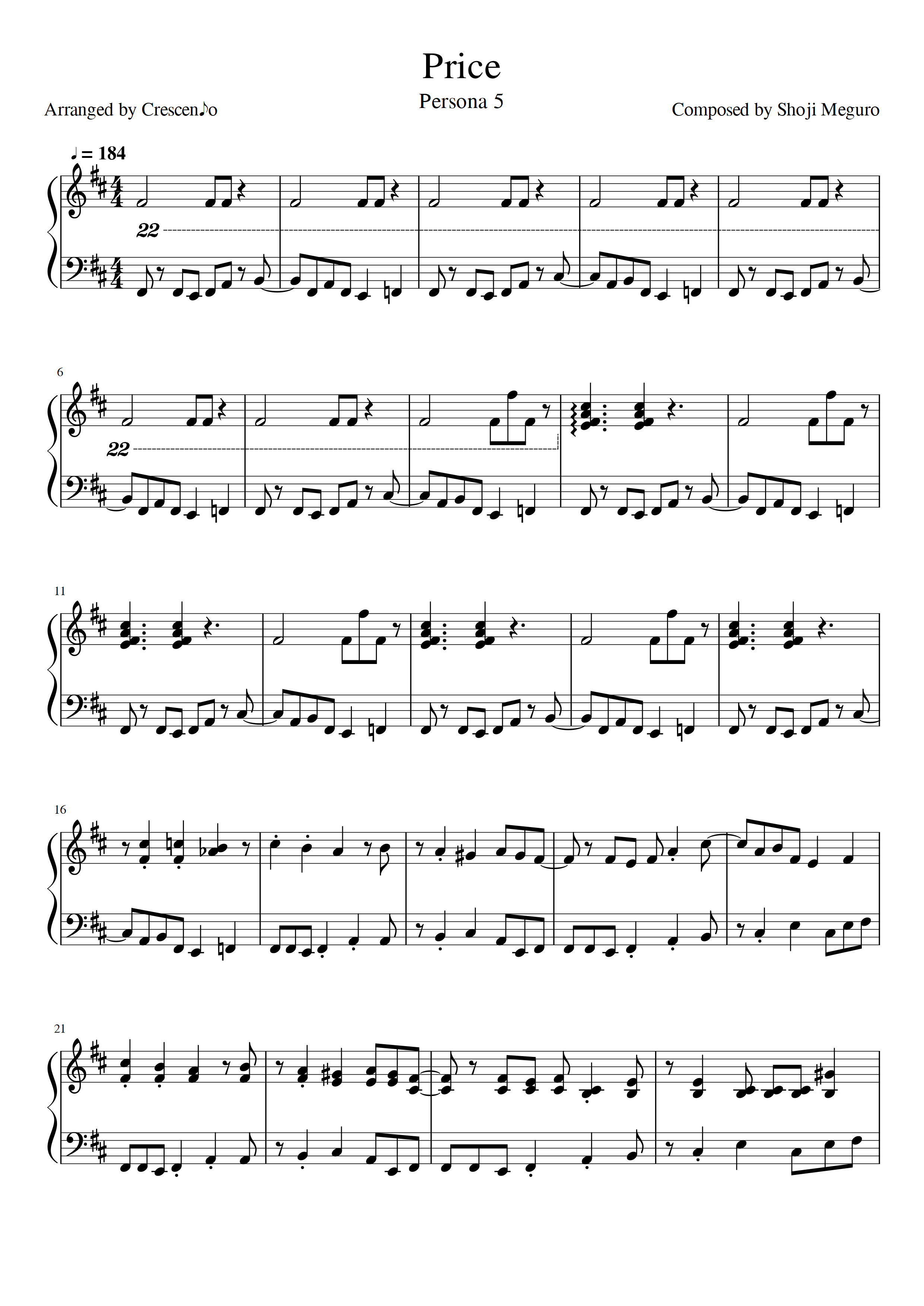 Price Persona 5 sheet music Sheethost