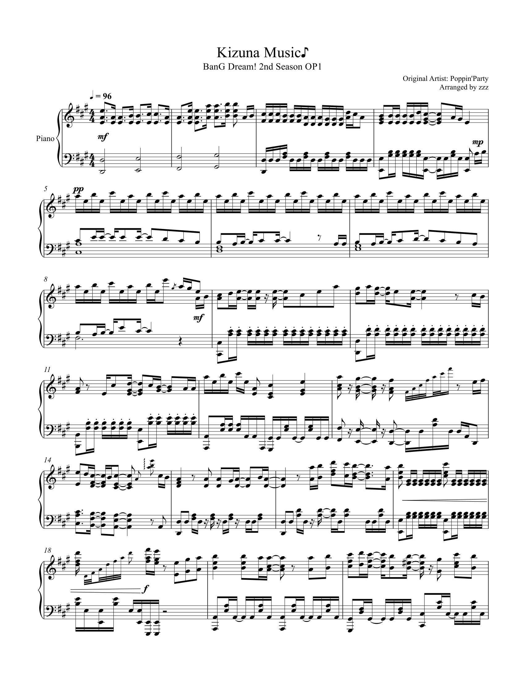 Kizuna Music♪ BanG Dream! sheet music Sheethost