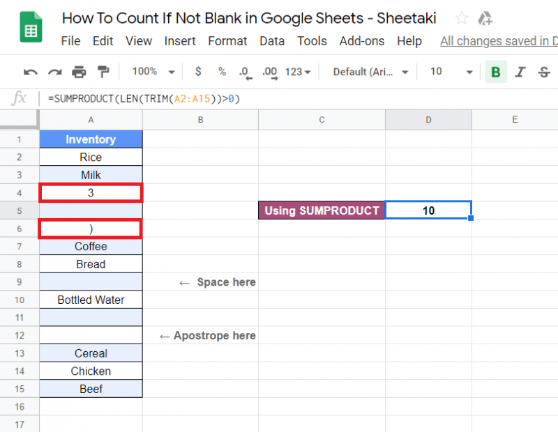 How to Count If Not Blank in Google Sheets 3 Ways [2020 Update]