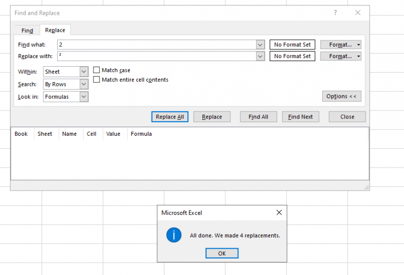 How to Find and Replace Character with Superscript in Excel Sheetaki