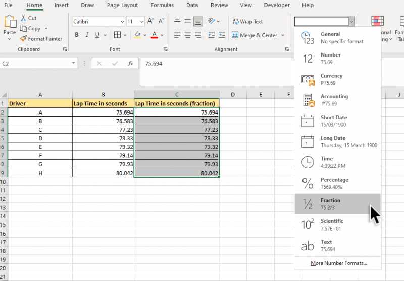 How to Convert Decimals to Fractions in Excel Sheetaki