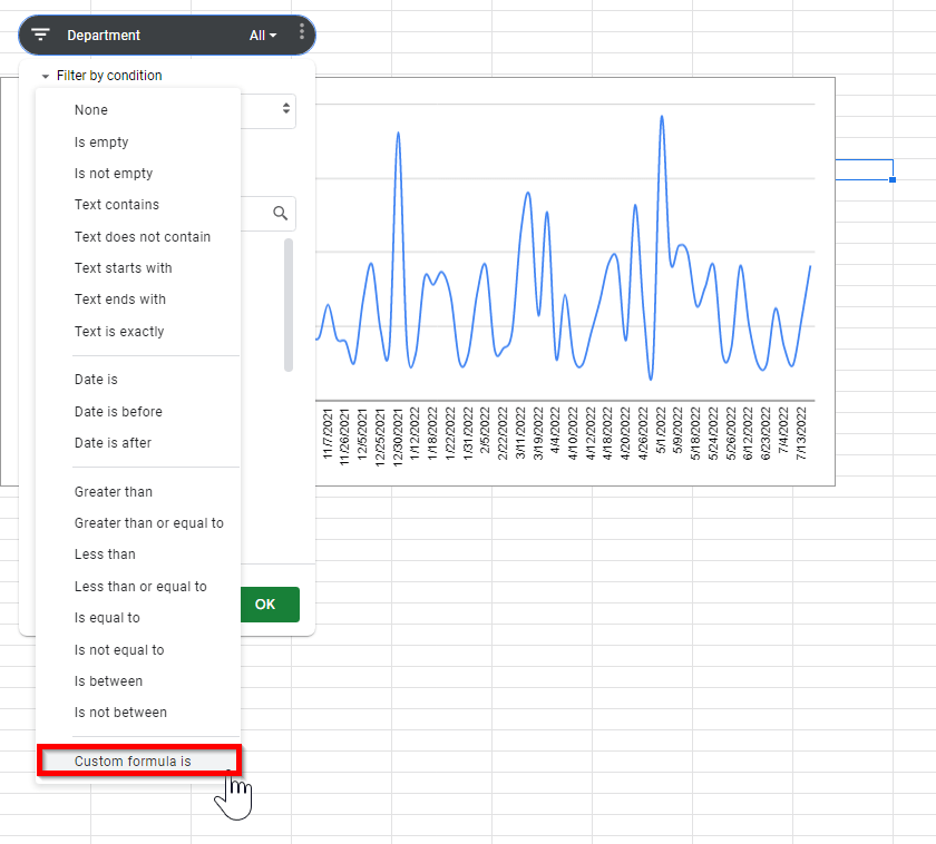 Adding Custom Formulas to a Slicer in Google Sheets Sheetaki