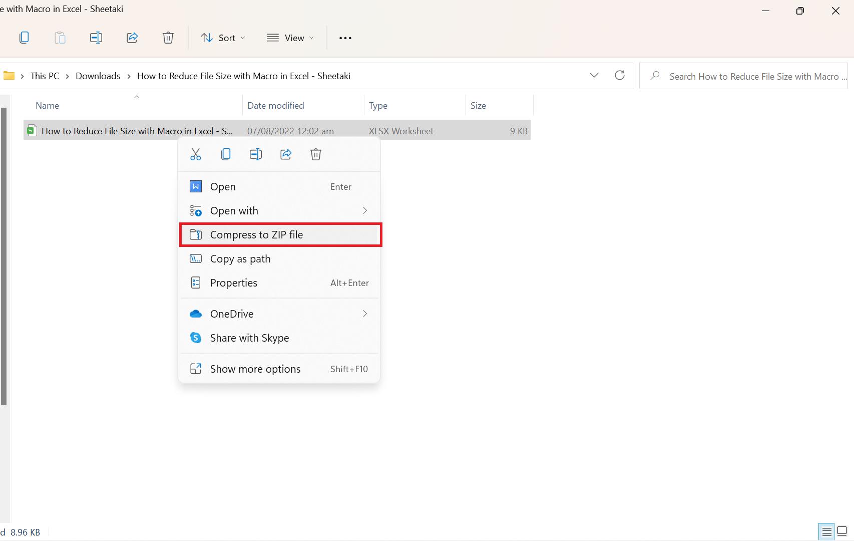 How to Reduce File Size with Macro in Excel Sheetaki