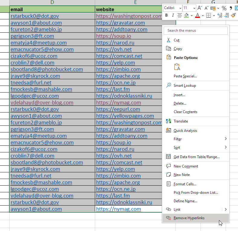 How to Remove All Hyperlinks in Excel Sheetaki