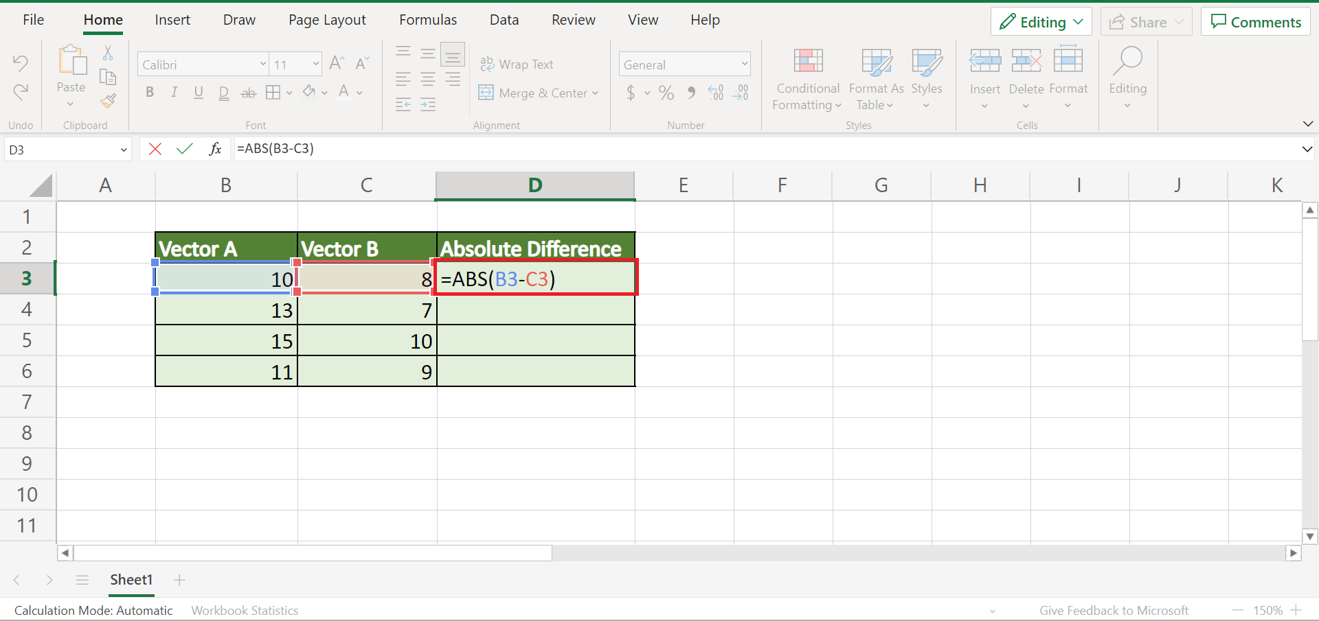 How to Calculate Manhattan Distance in Excel Sheetaki