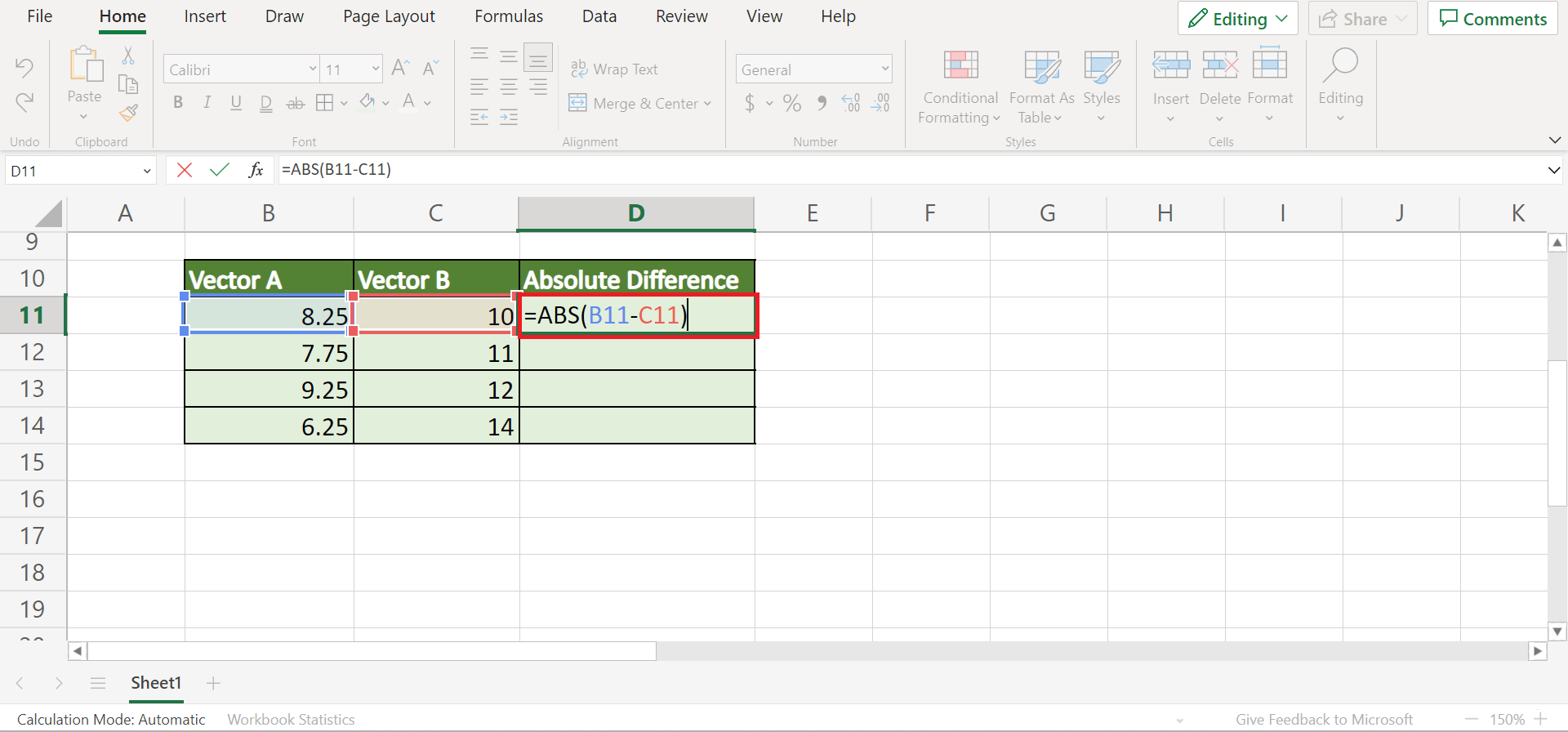 How to Calculate Manhattan Distance in Excel Sheetaki