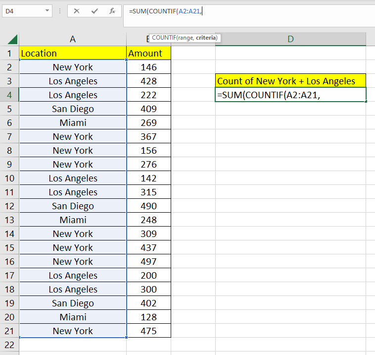 How to Use COUNTIF with OR in Excel Sheetaki