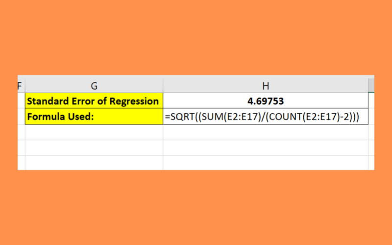 How To Calculate Standard Error Of Regression In Excel Sheetaki