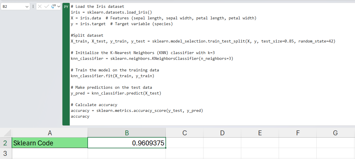 How to Use Scikitlearn in Excel (Python) Sheetaki
