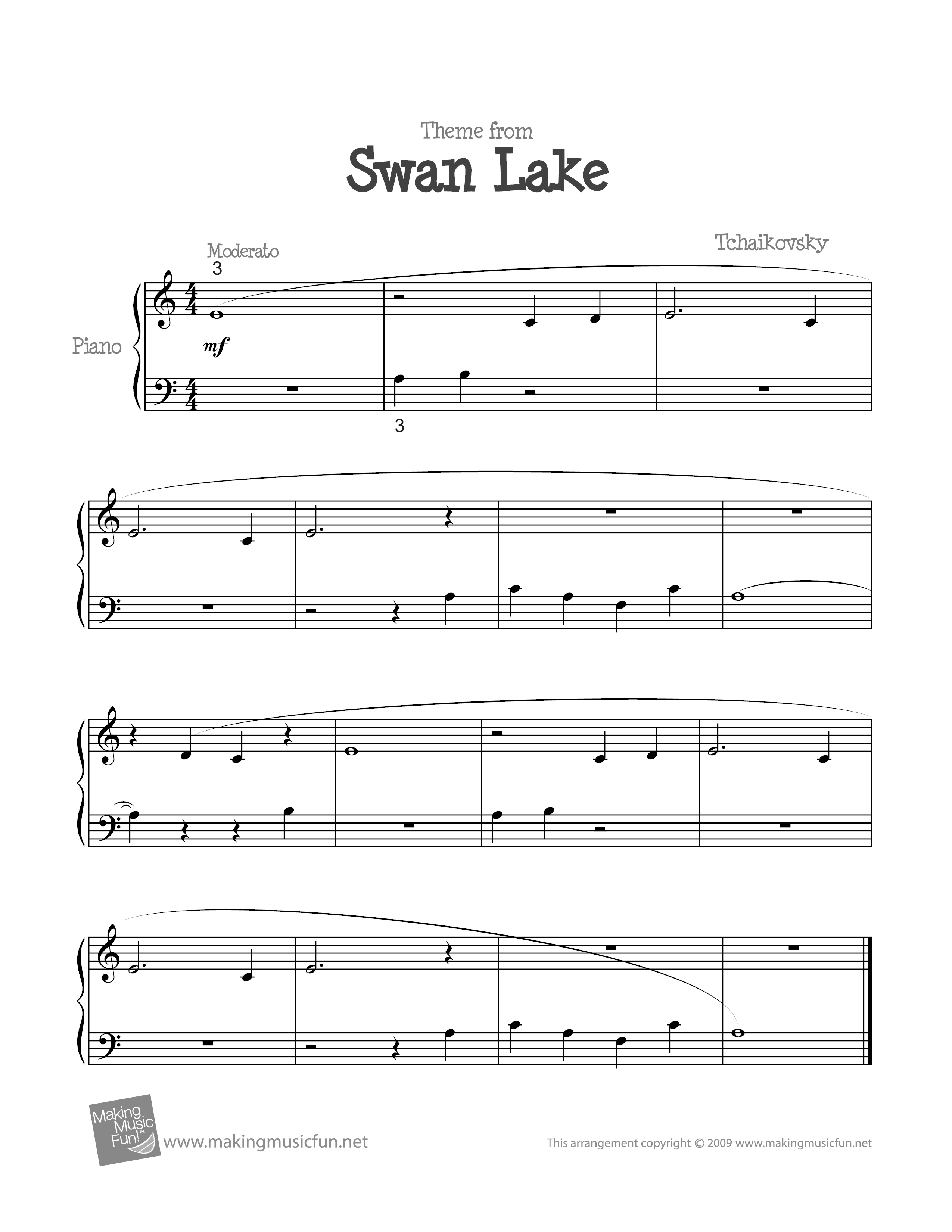 TchaikovskySwan Lake Sheet Music pdf, (チャイコフスキー) Free Score Download ★