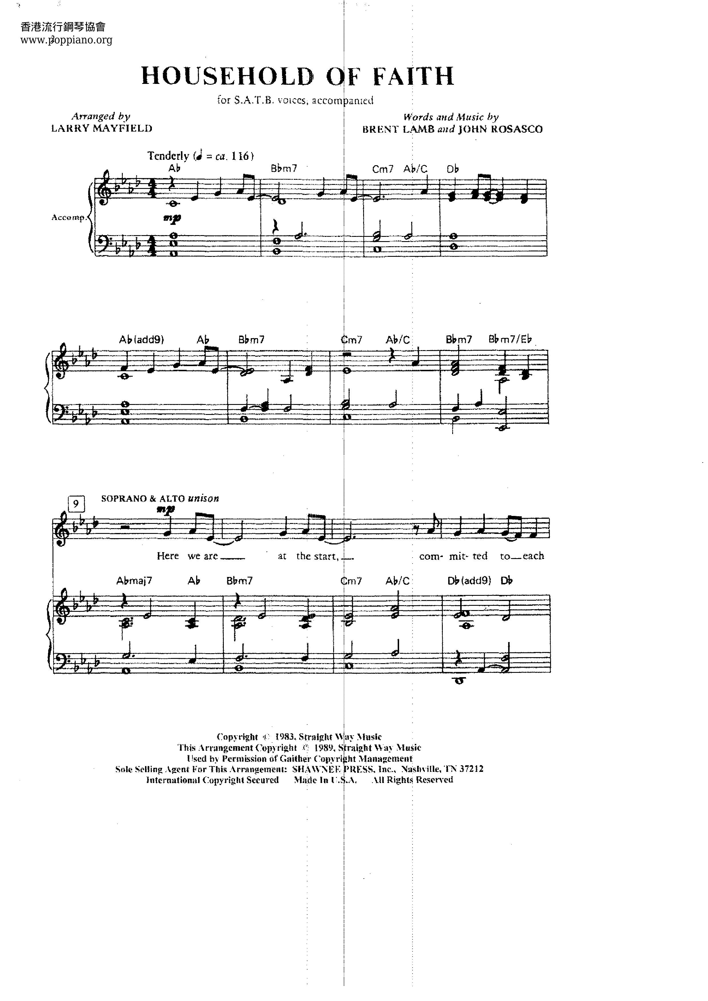 HymnHousehold of Faith Sheet Music pdf, Free Score Download ★