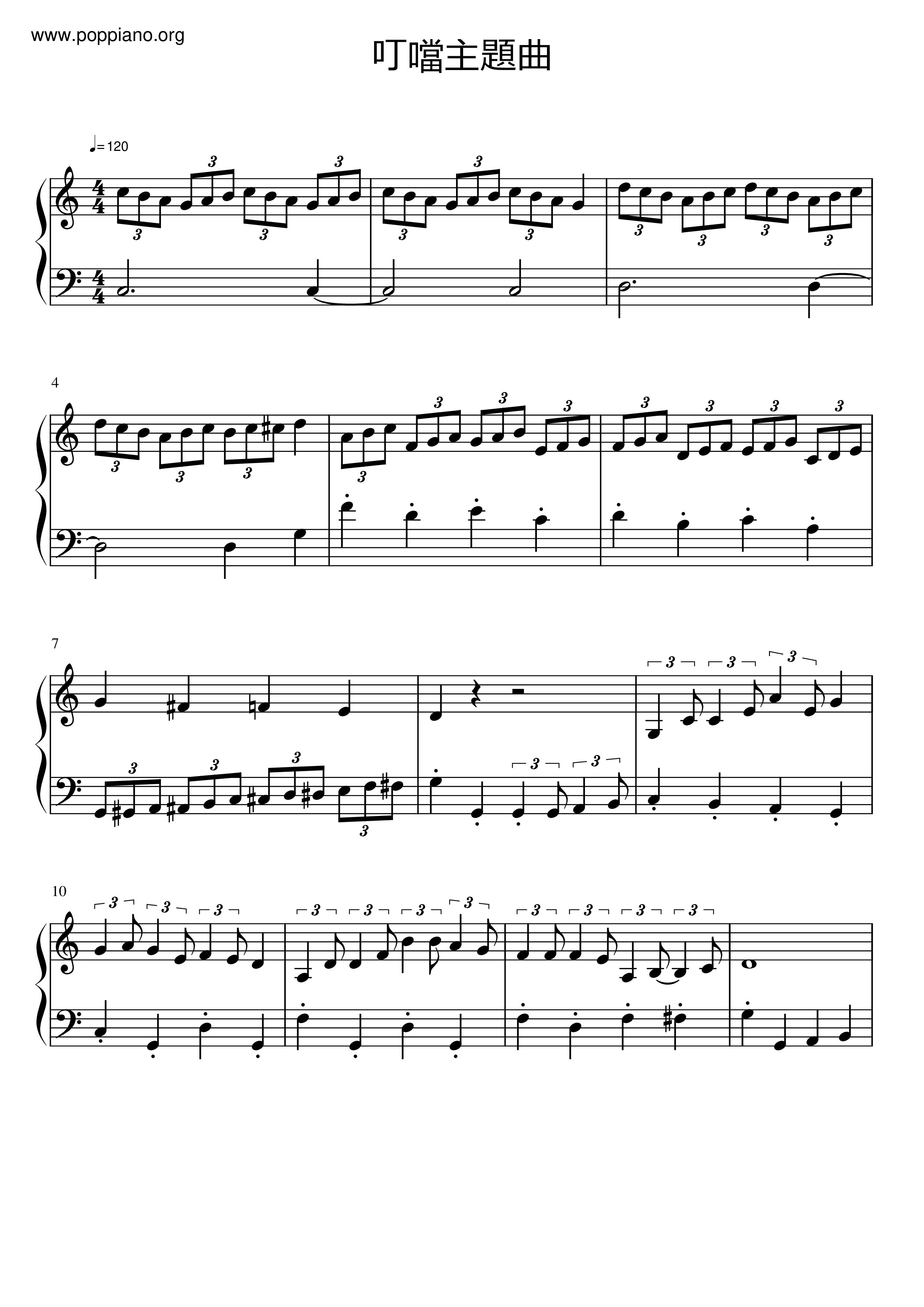animeDoraemon/Doraemon No Uta Sheet Music pdf, ドラえもん 楽譜 Free Score