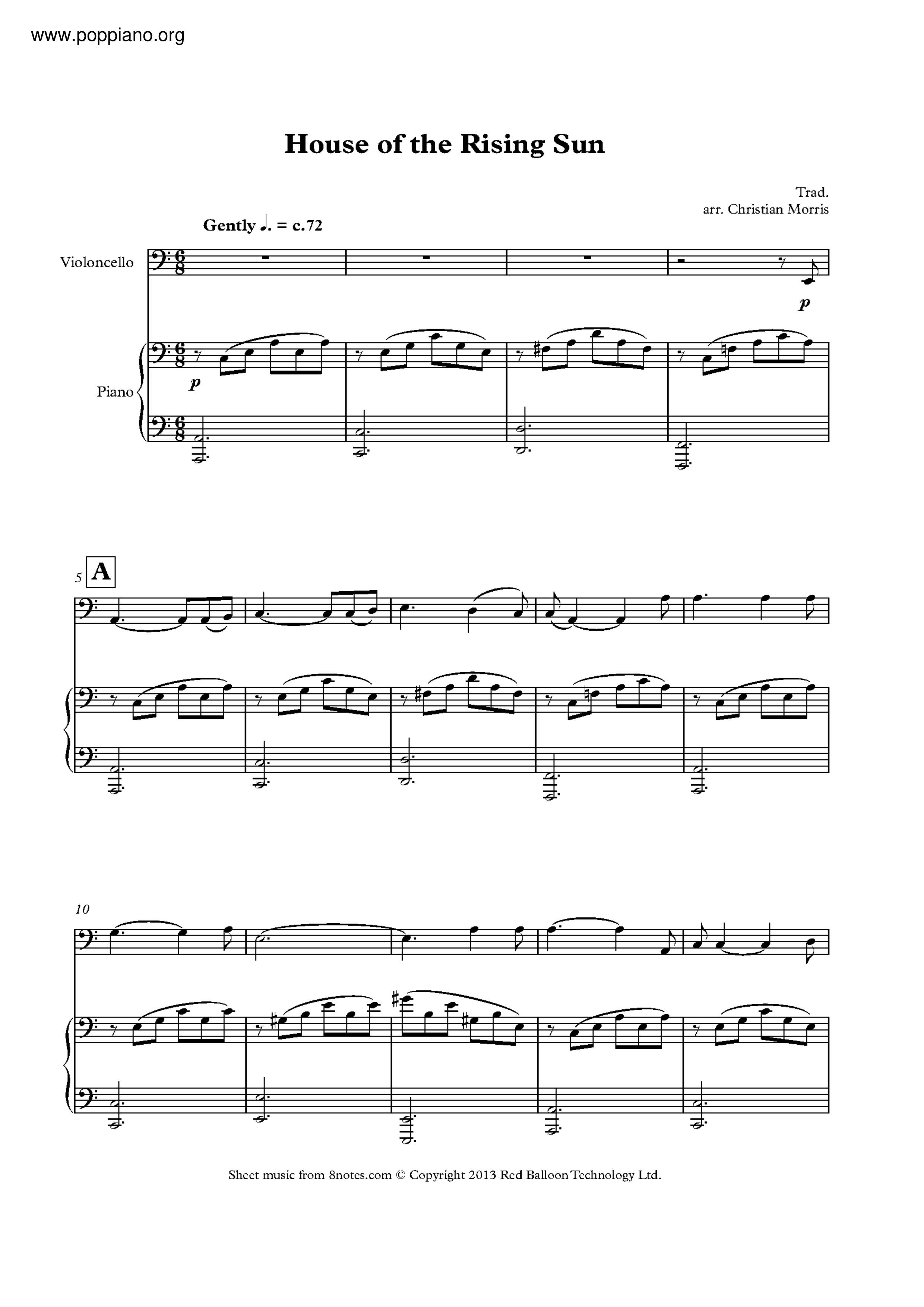 ★The Animals House Of The Rising Sun ピアノ譜pdf 香港ポップピアノ協会 無料PDF楽譜