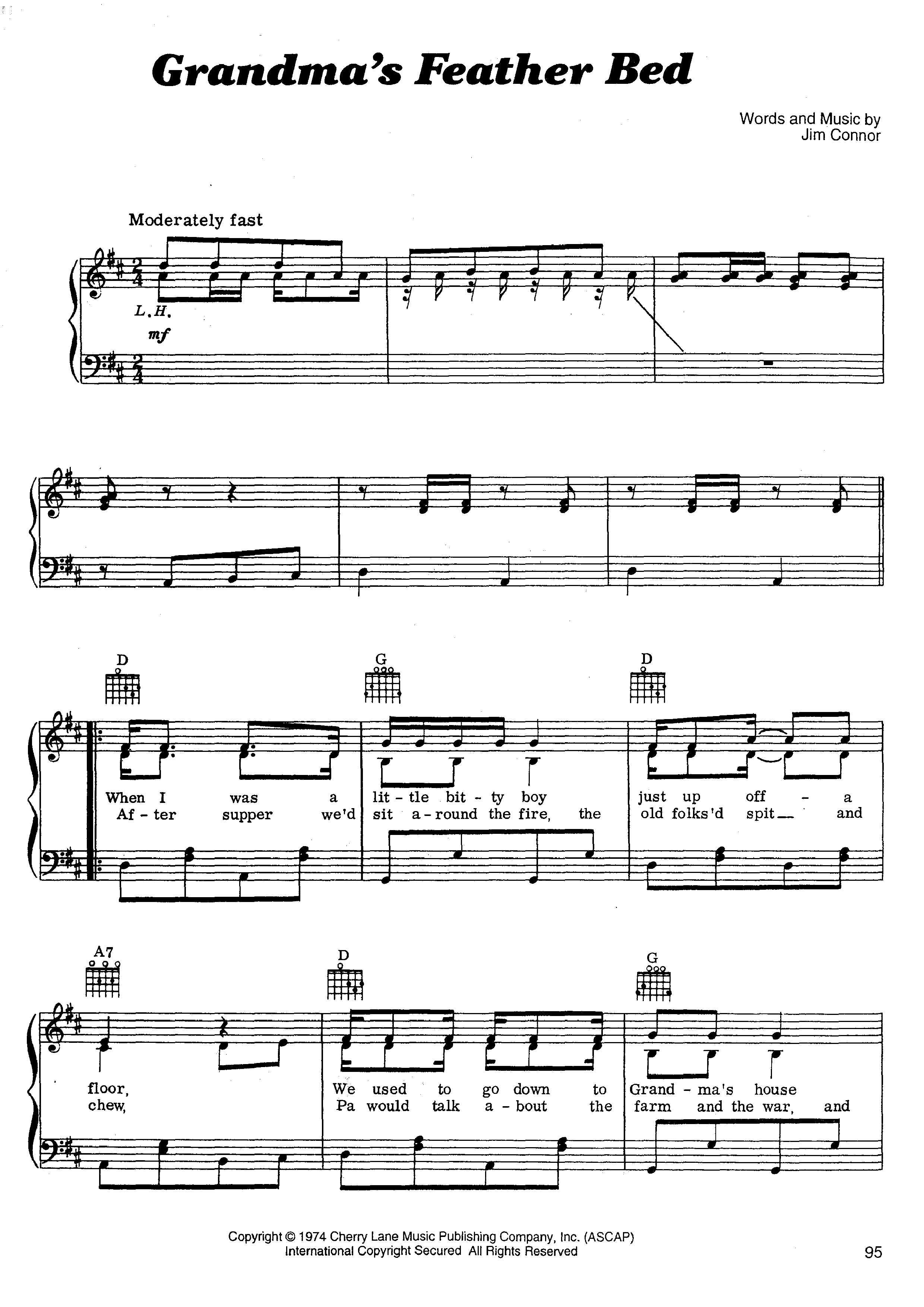 John DenverGrandma's Feather Bed Sheet Music pdf, Free Score Download ★