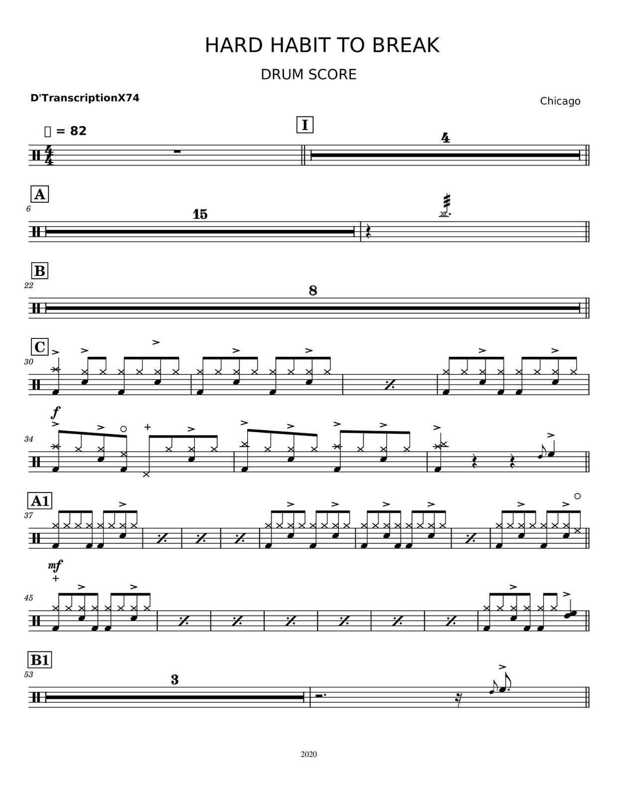 ChicagoHard Habit to Break Sheet Music pdf, Free Score Download ★