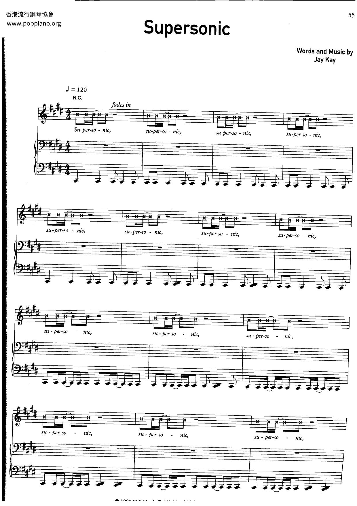 JamiroquaiSupersonic Sheet Music pdf, Free Score Download ★